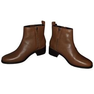 Cole Haan Comfort Addie Almond Block Heel Genuine Leather Ankle Boots